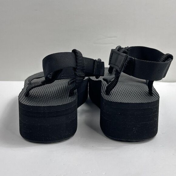 Teva Sandals Womens Size 9 Black Platform Flatform Thong Ankle Strap 1008843 - Picture 7 of 11